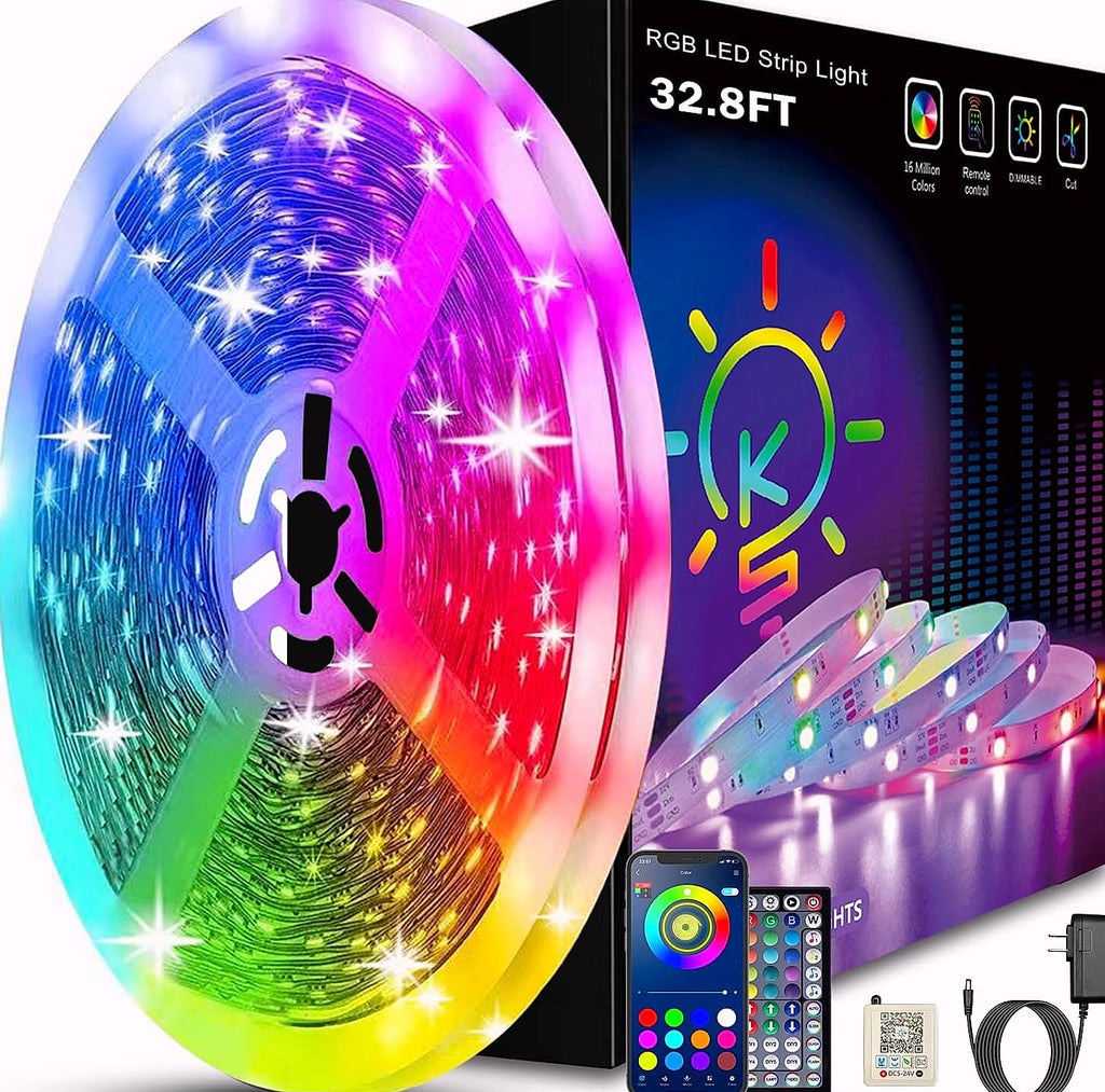 Keepsmile 100ft RGB LED Strip Lights with App and Remote Control