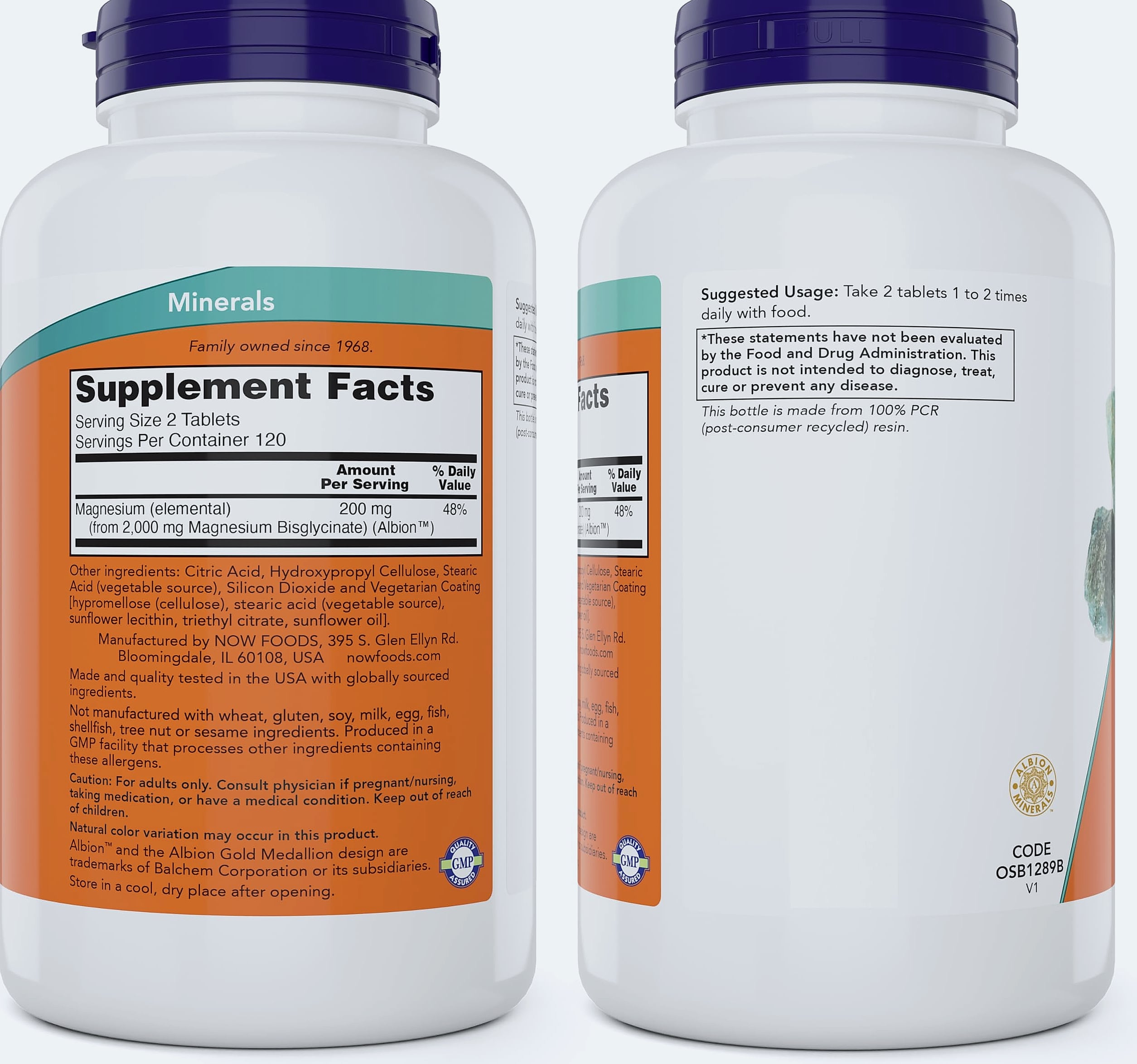 NOW Foods Magnesium Glycinate 240 Tablets for Muscle Support