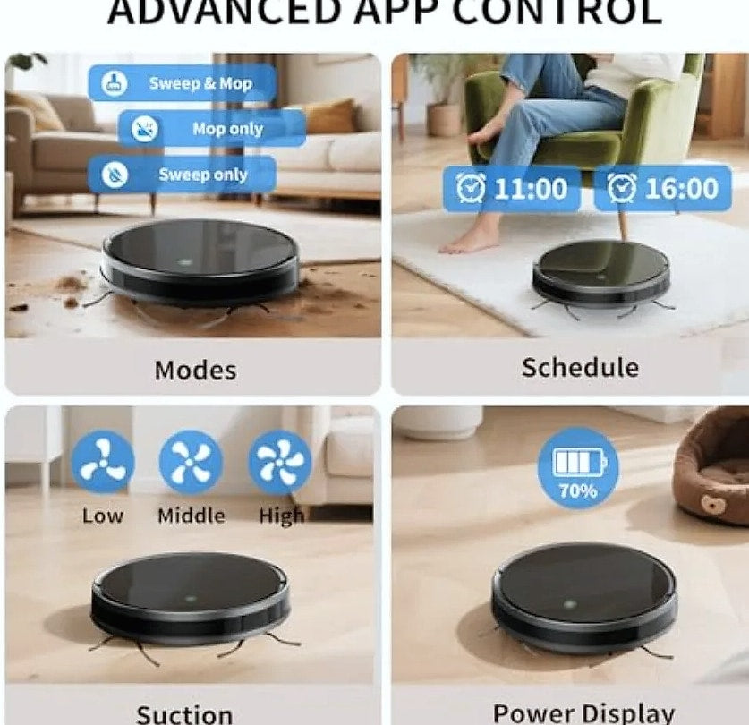 SHXI 2-in-1 Robot Vacuum and Mop Combo 3500 Pa