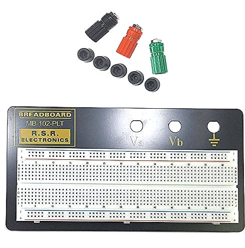 EX ELECTRONIX EXPRESS Solderless Breadboard with Backplate, 3 Binding Posts, 830 Tie Points