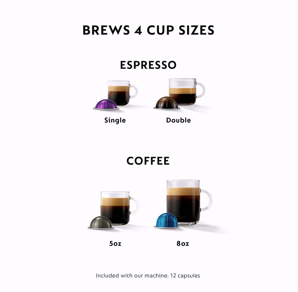 Nespresso Vertuo Coffee and Espresso Maker with Aeroccino Milk Frother