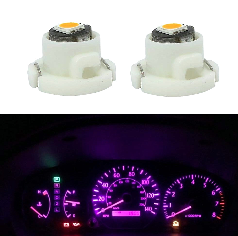 WLJH 10x Yellow T4.7/T5 Neo Wedge 3030 SMD LED Dashboard Bulbs