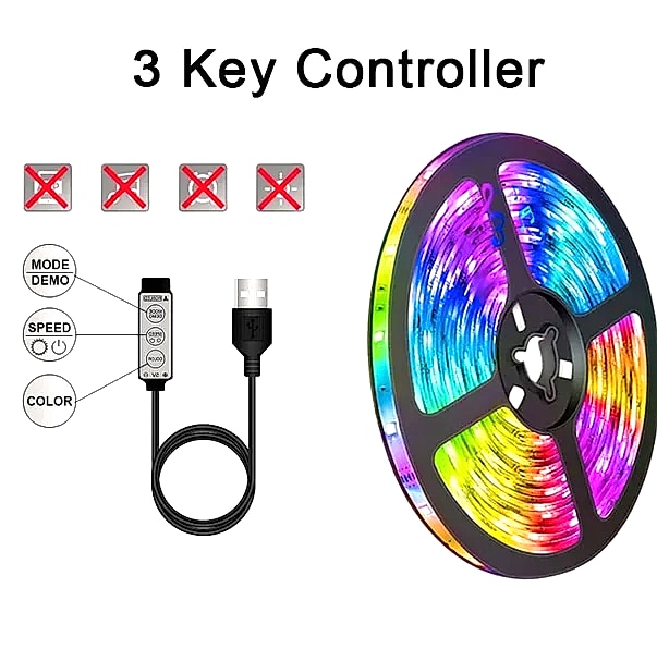 Adiodo USB LED Strip Lights 5050 RGB App Control