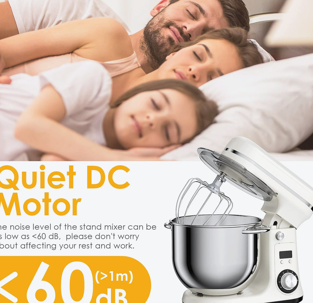 Biolomix 6L Stand Mixer, 1200W DC Motor, 6-Speed Dough Kneader