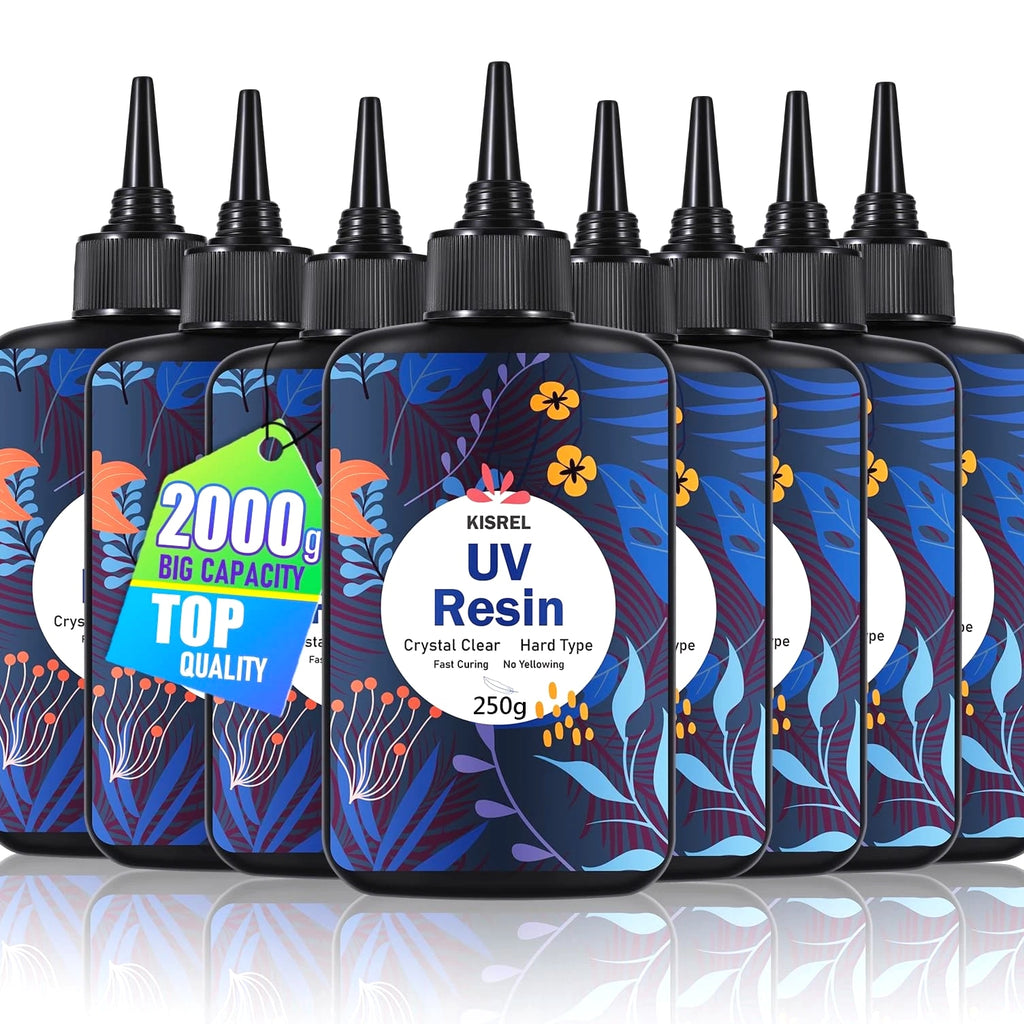 Jewelry Maker UV Resin Kit - 2000g Crystal Clear Epoxy 8x250g