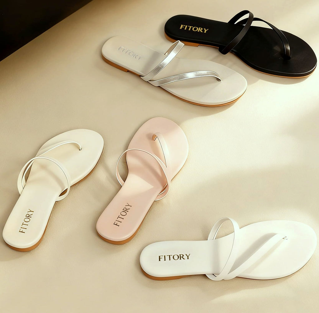 FITORY Women's Flip Flops Strappy Open Toe Sandals