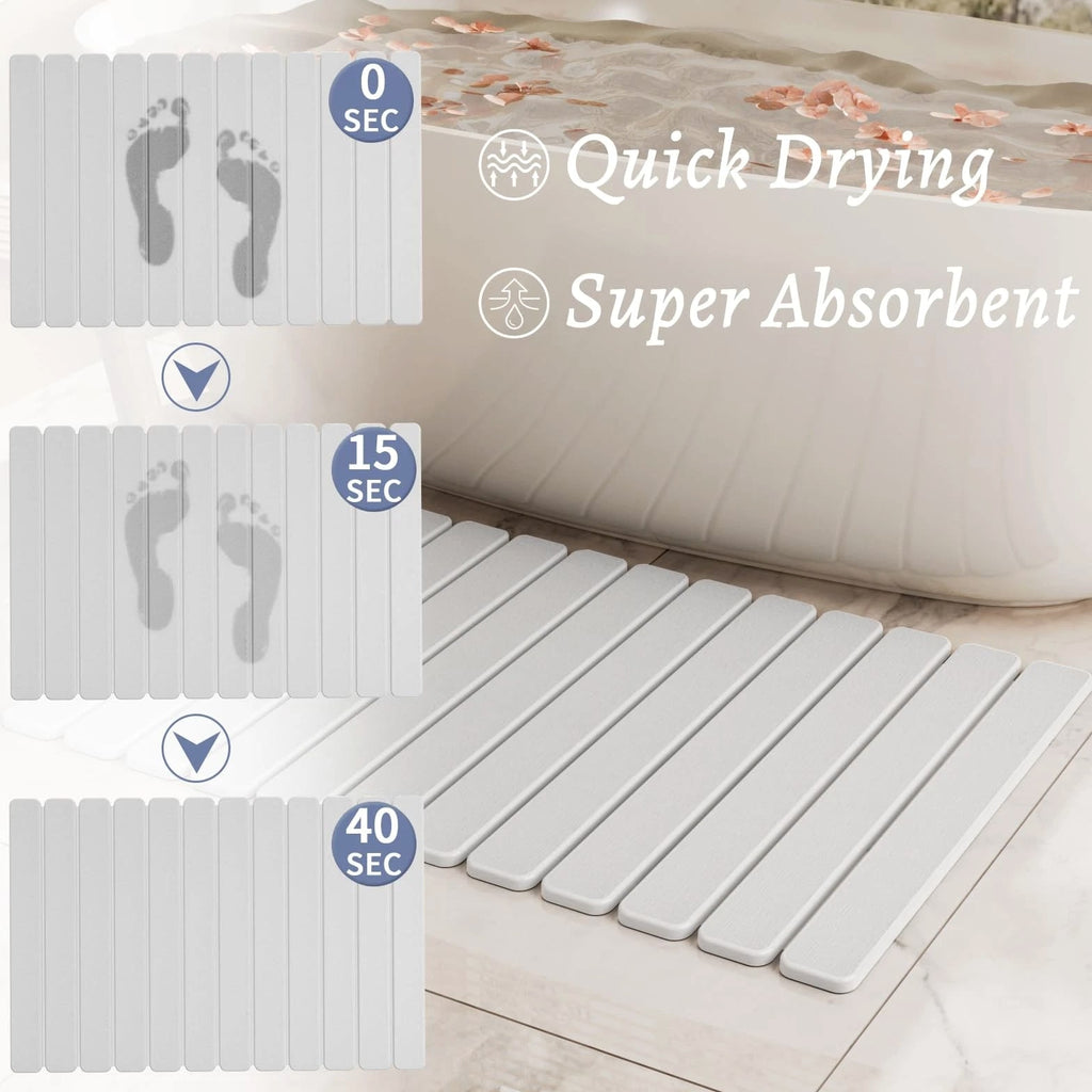 Large Stone Bath Mat 31.5 x 19.7in, Quick Dry Diatomaceous Earth Mats for Bat...