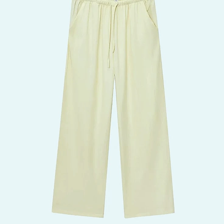 HXAO Women's Baggy Wide Linen Pants High Waist Casual