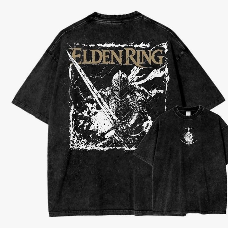 Vintage Wash Soulsborne Inspired Video Game Aesthetic Metal Style