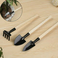3pcs Wood Handle Garden Tool Set Planting Gardening Mini Tool Set Home Gardening