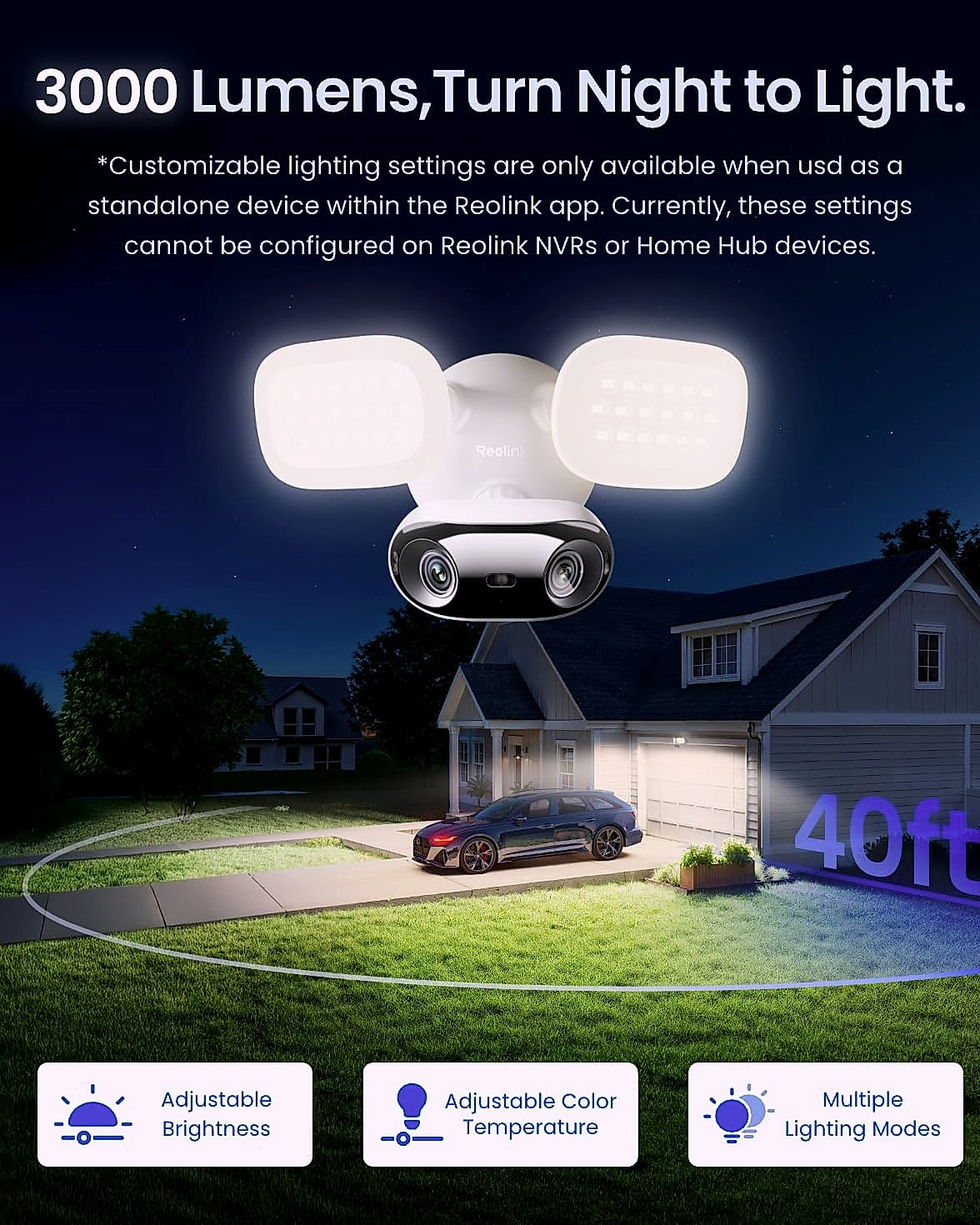 Reolink Doorbell WiFi and Elite Floodlight Camera Bundle