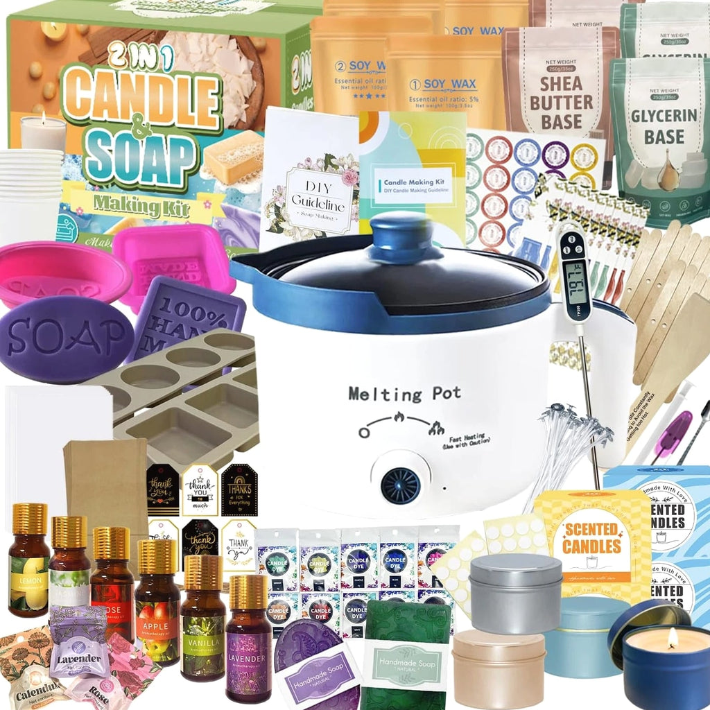 2-In-1 Candle & Soap Making Kit for Beginners, Complete All-in-One DIY Kit