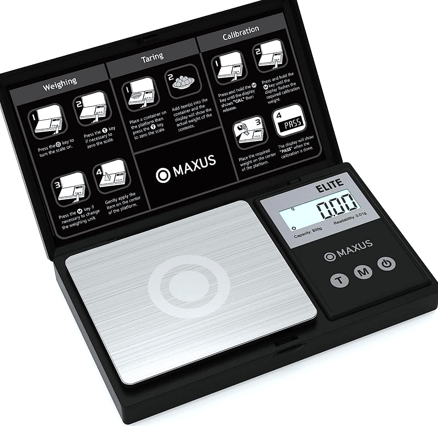MAXUS Digital Pocket Gram Scale 500g x 0.01g Precision
