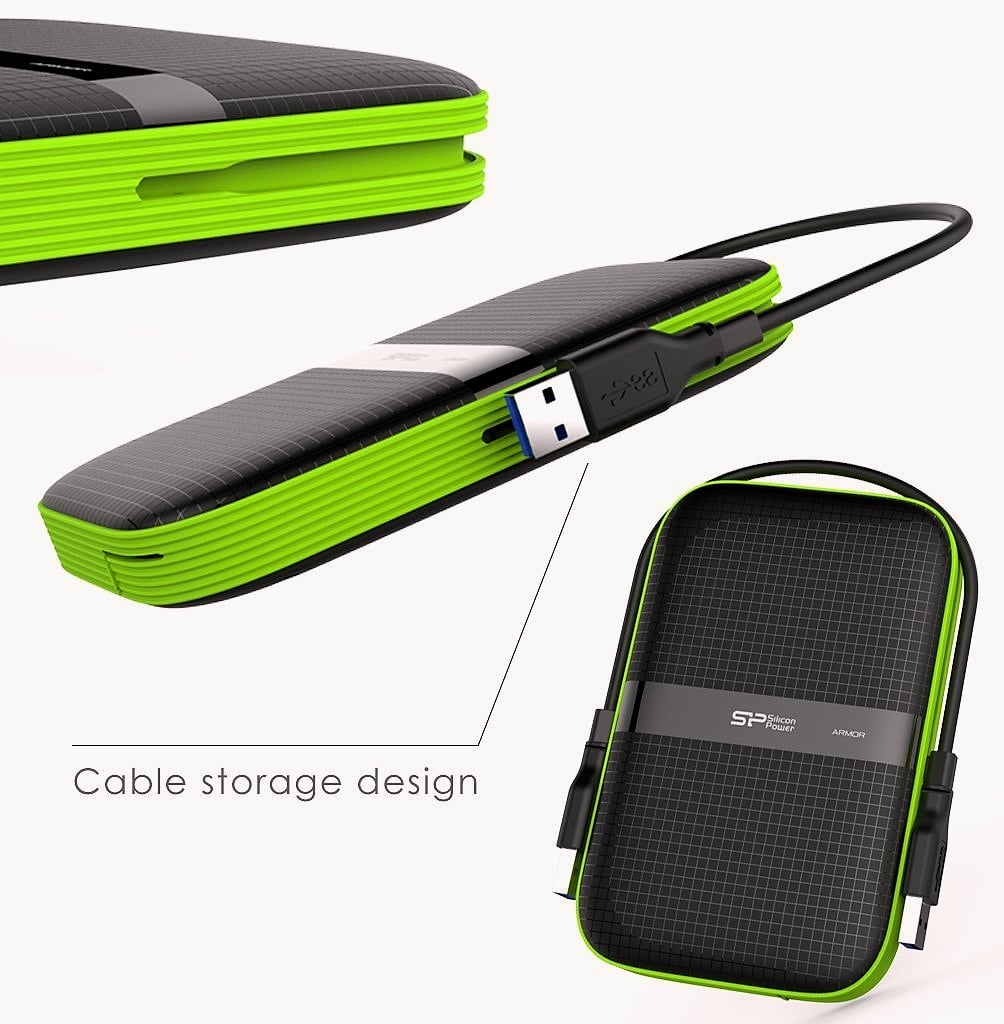 Silicon Power 4TB Rugged Armor A60 Military-grade Shockproof/Water-Resistant USB 3.0 2.5" External Hard Drive for PC, Mac, Xbox One, Xbox 360, PS4, PS4 Pro and PS4 Slim, Black
