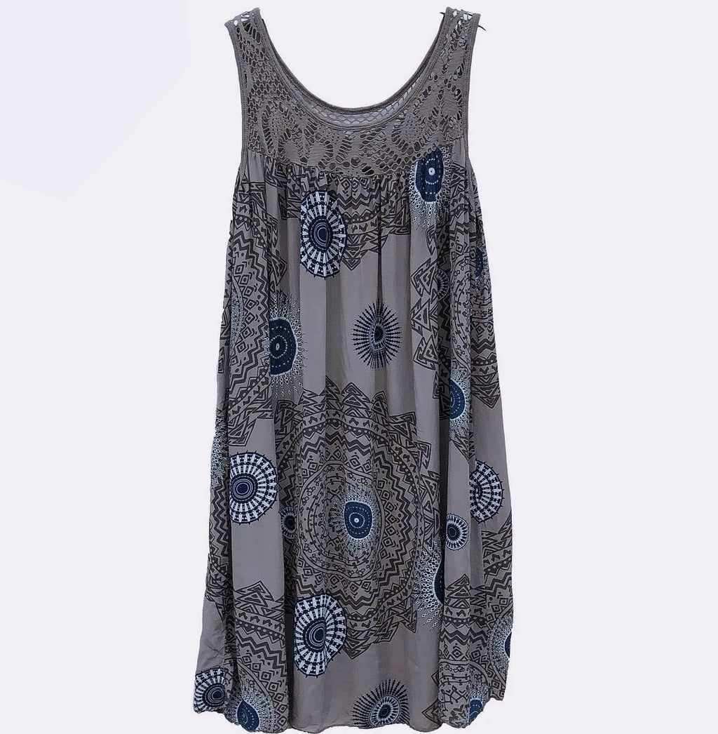 Women's Sleeveless Lace Print Camisole Summer Dress