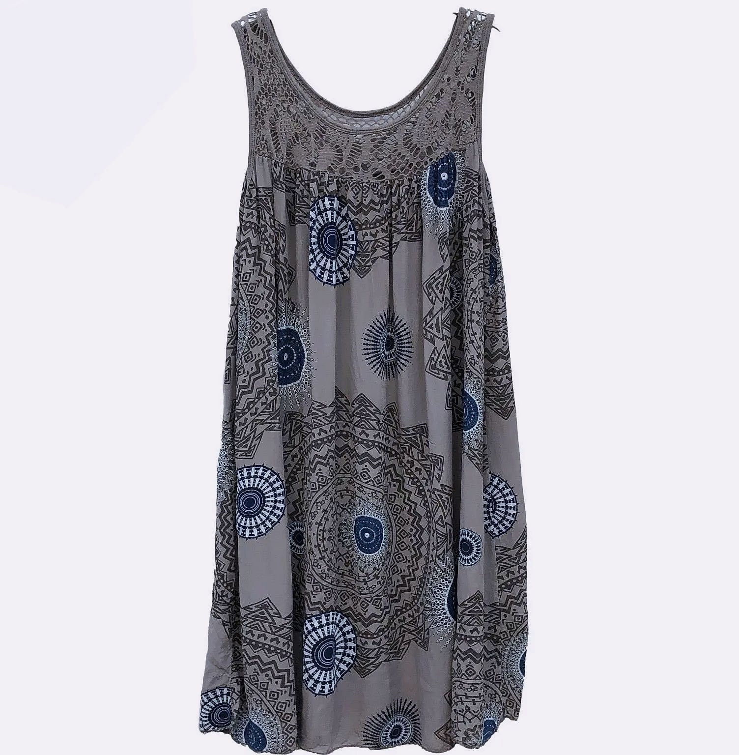 Women's Sleeveless Lace Print Camisole Summer Dress