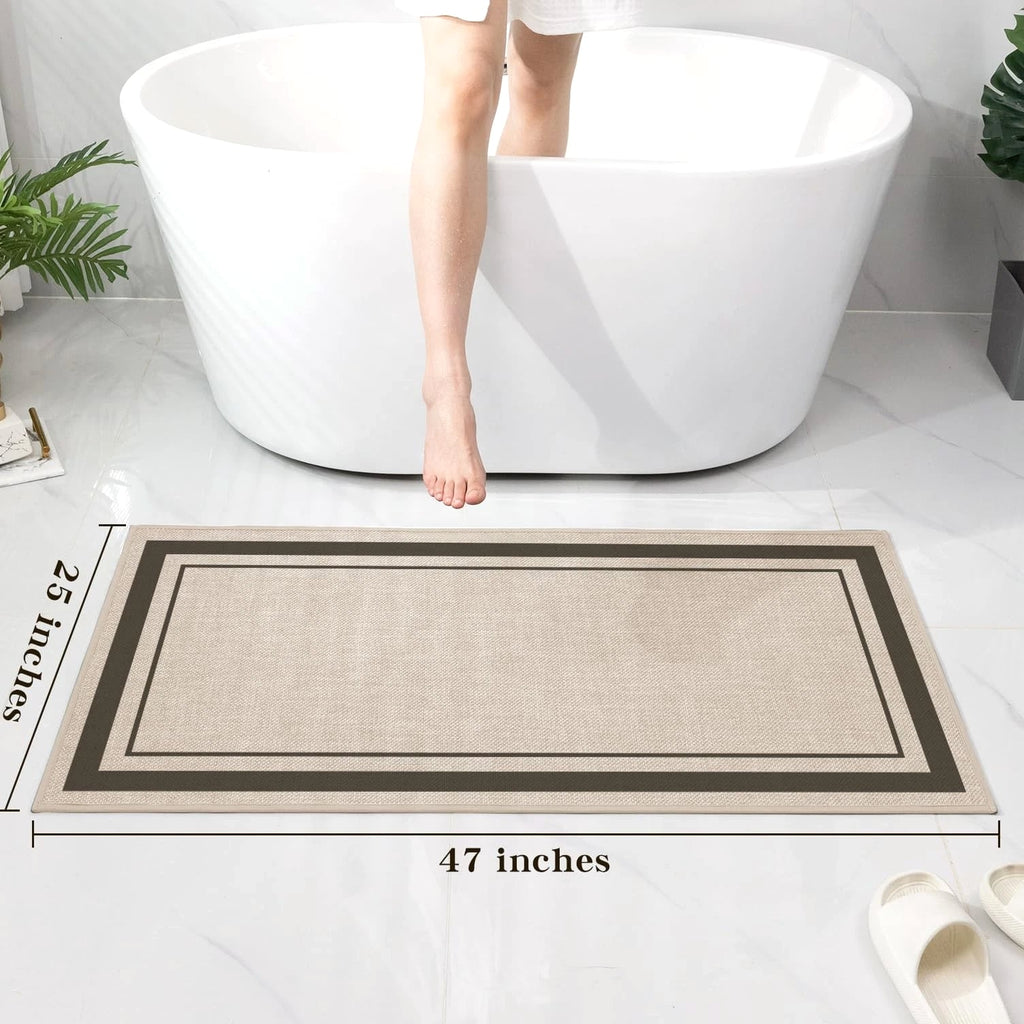 chakme Ultra Thin Non Slip Bathroom Rug 47x24 Quick Dry Absorbent Large Bath Mat