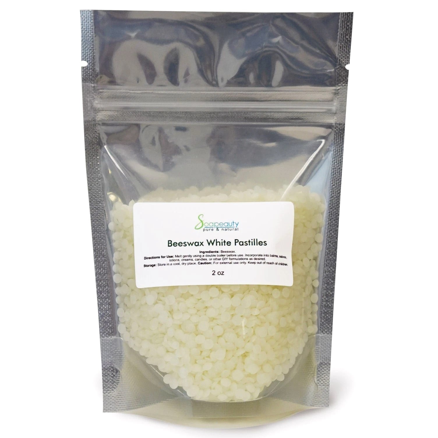 White Beeswax Pastilles Beads 100% Pure Natural Made in USA Bulk 2 oz