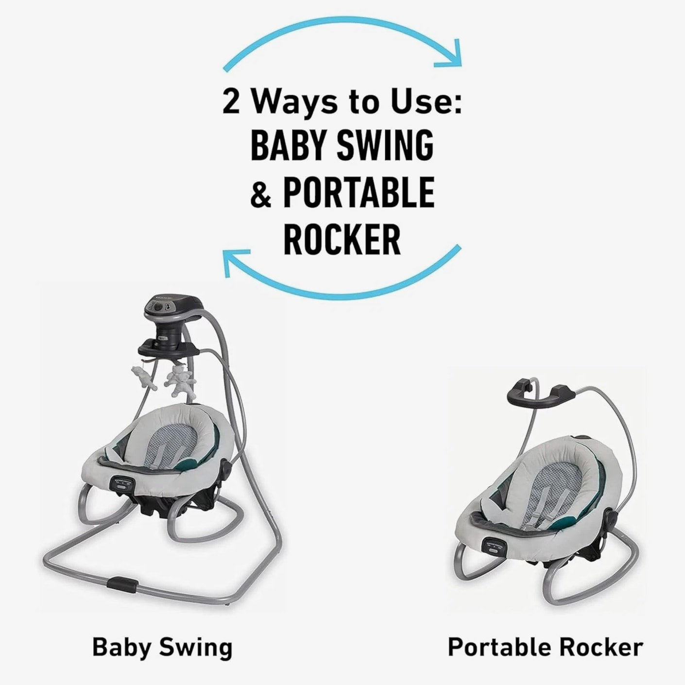 Graco Duetsoothe Swing and Rocker with Removable Swing Seat and 6 Swinging Speed