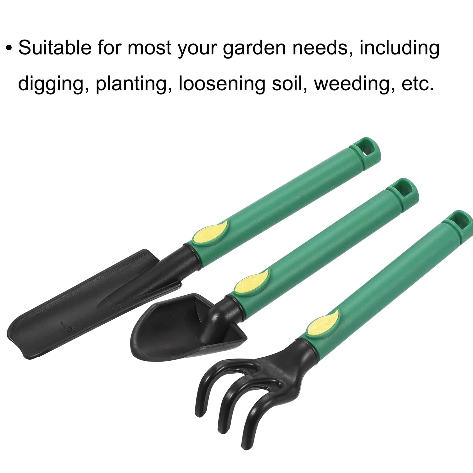 3 PCS Mini Garden Tools Set Plastic Hand Trowel Rake Spade Home Kit Plant
