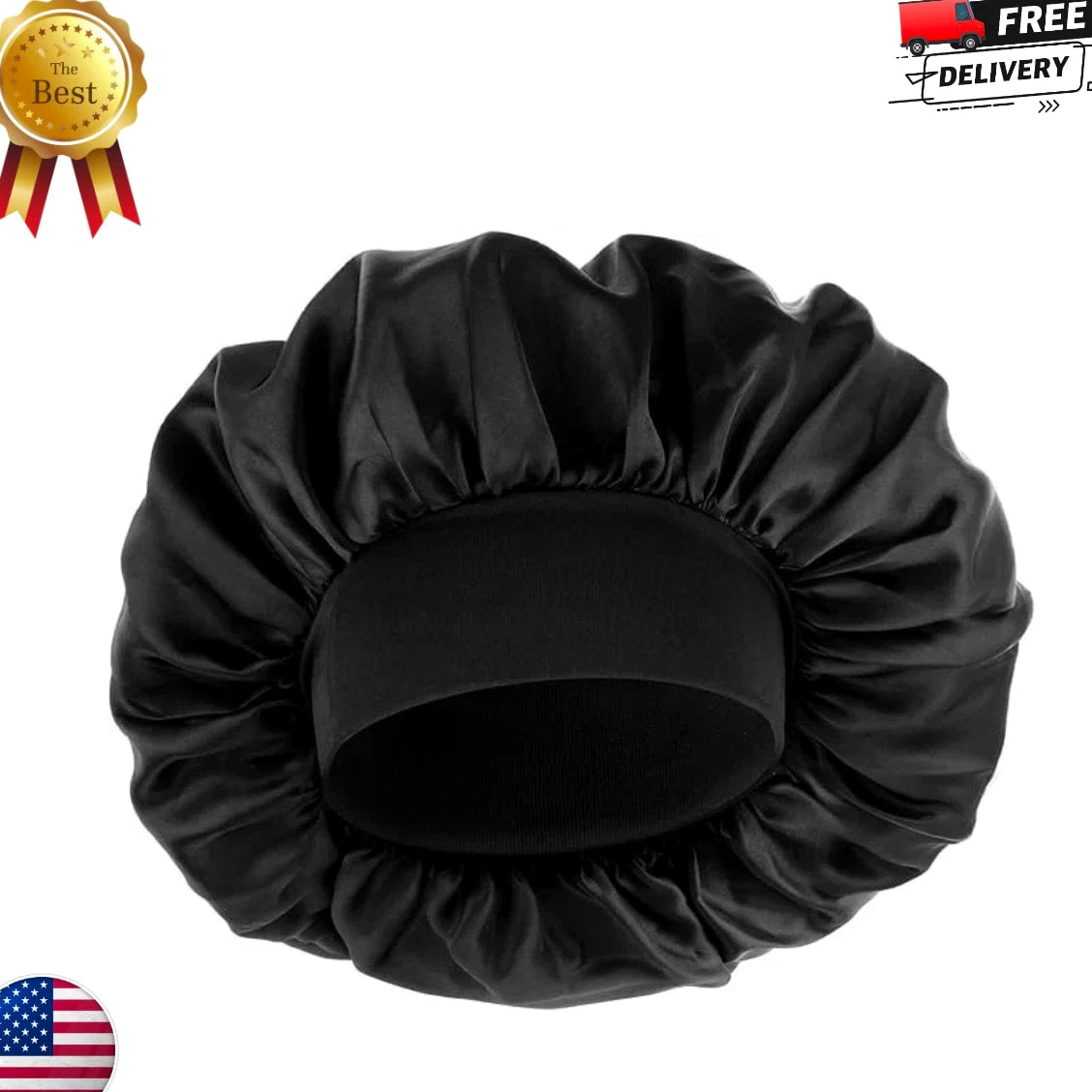 WLLHYF Silk Bonnet for Men, Satin Bonnet with Double Layer Elastic Band Sleep Cap