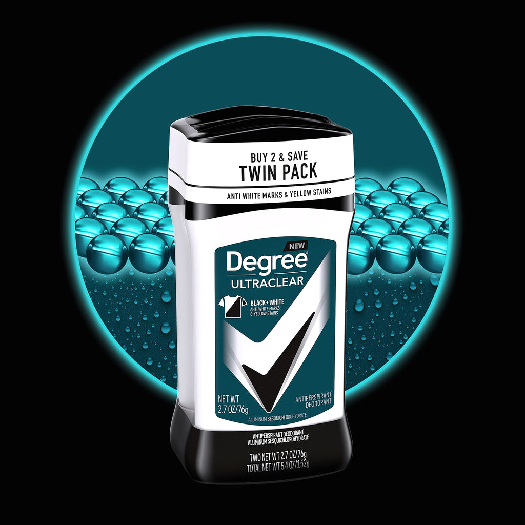 Degree Men UltraClear Black+White Antiperspirant, 72-Hour Protection, 2 Count