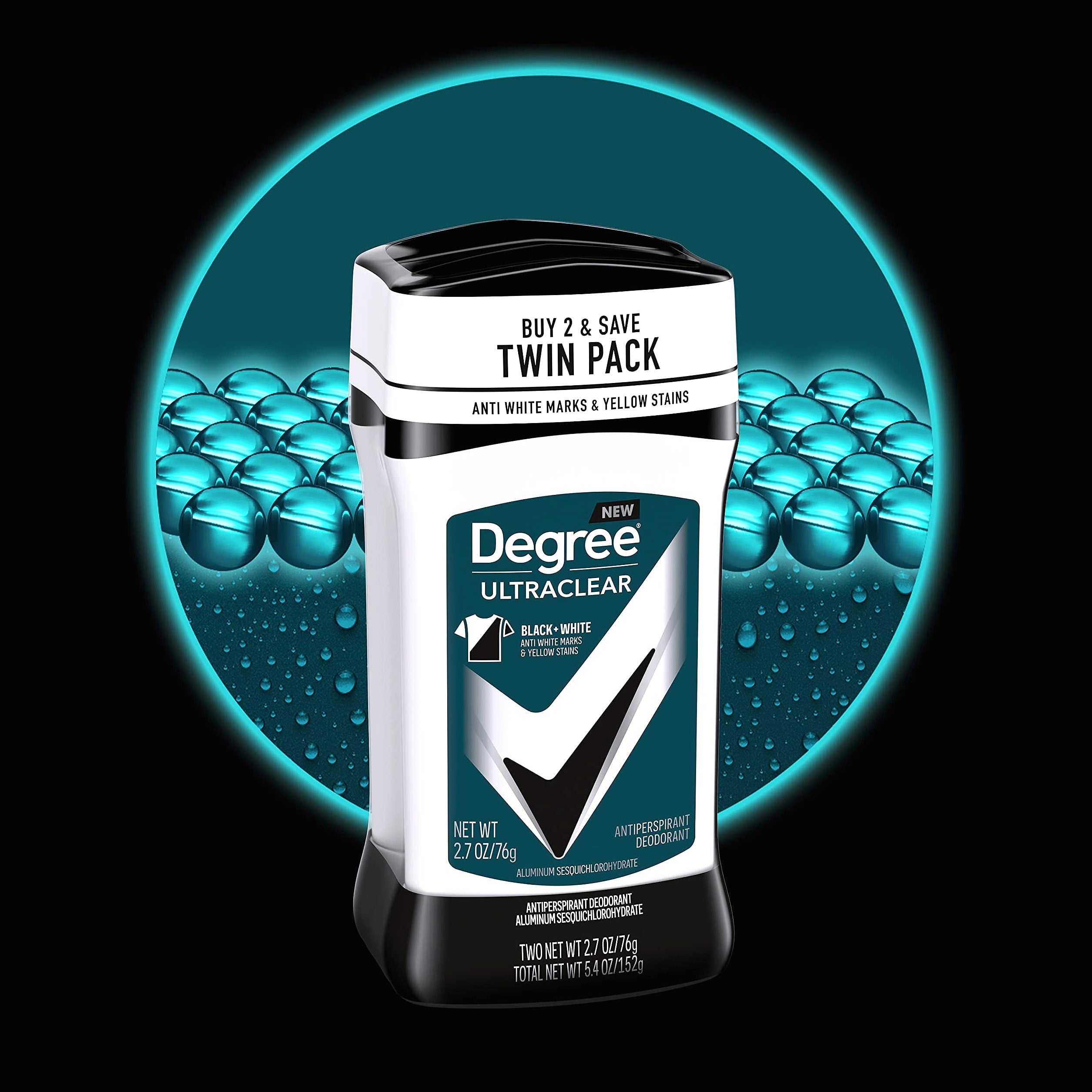 Degree Men UltraClear Black+White Antiperspirant, 72-Hour Protection, 2 Count