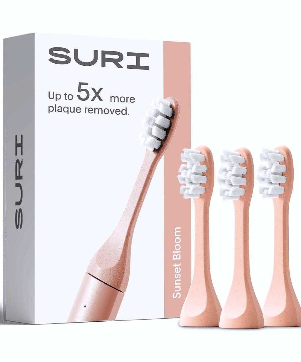 SURI Sonic Toothbrush Replacement Heads with Tongue Scraper