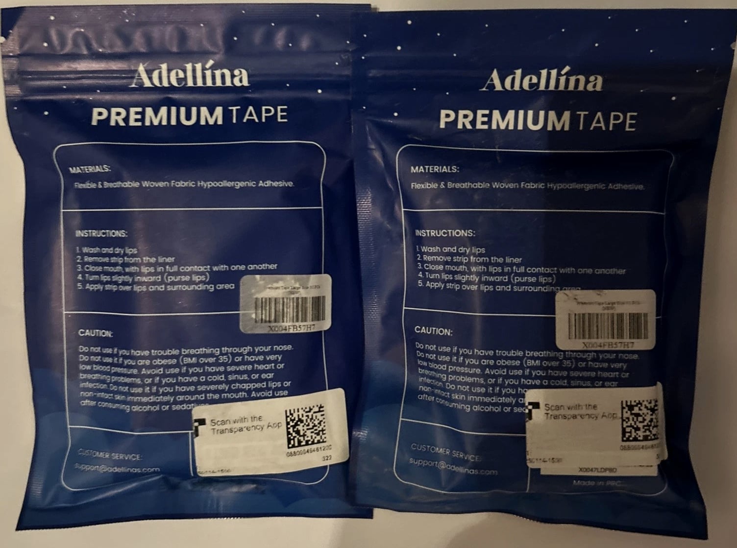2 Pack - Adellina Premium Mouth Tape, Hypoallergenic & Breathable, 30ct