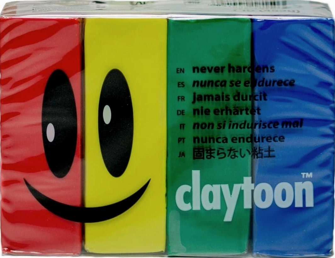 Family-Friendly Non-Toxic Modeling Clay Set - Includes 4 Remain-Pliable Colors