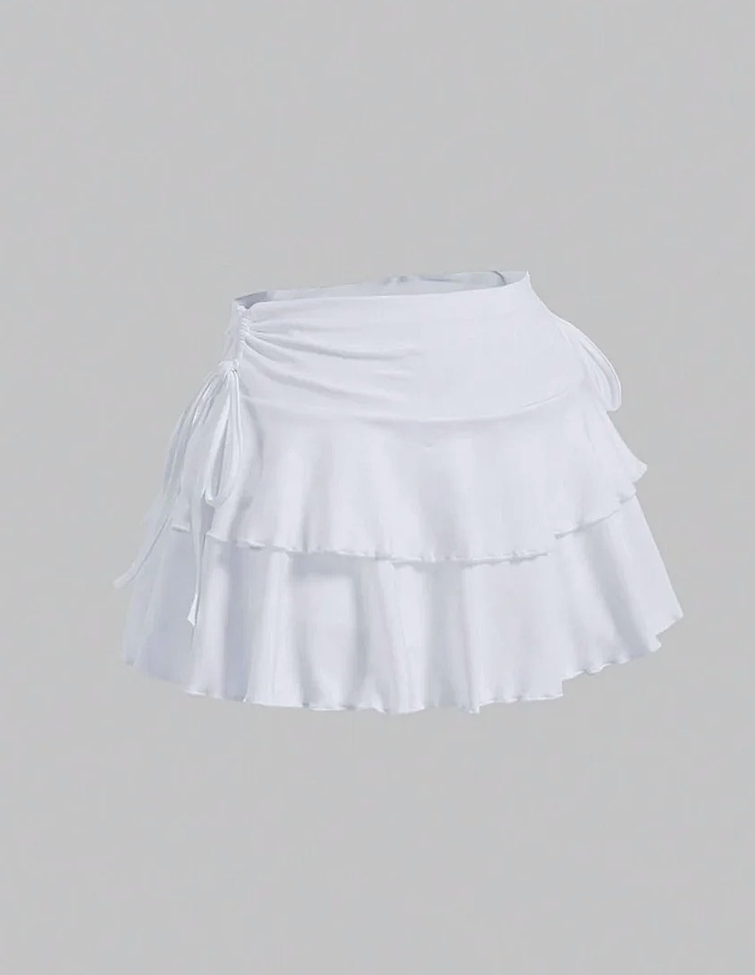 Soqoool High Waist Solid Color Short Skirt for Women