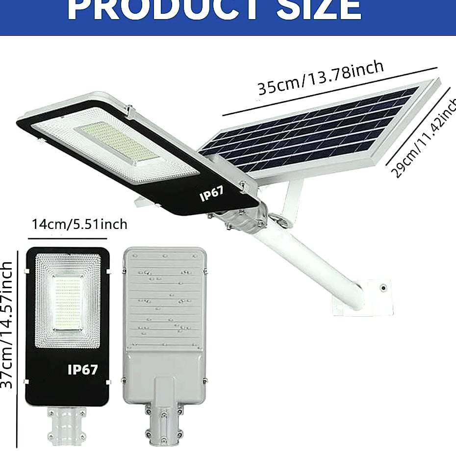 8000mAh Solar Street Light with 281 LEDs Dusk to Dawn