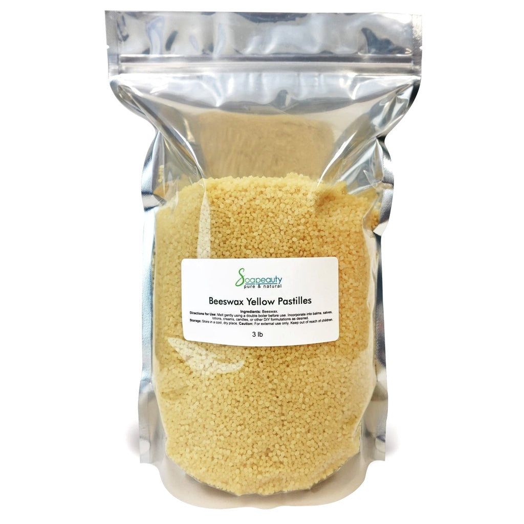 Yellow Beeswax Pastilles Beads - 100% Pure & Natural for Lip Care, Body, Candles