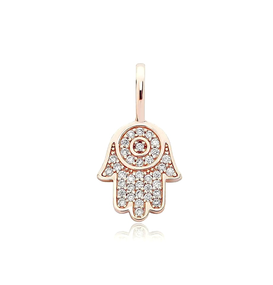 TOPGRILLZ 925 Sterling Silver Hand Pendant Cubic Zirconia