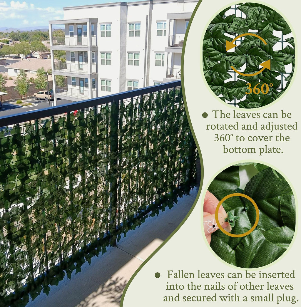 ODTORY 40x120 in Artificial Ivy Privacy Fence Screen with UV Protection