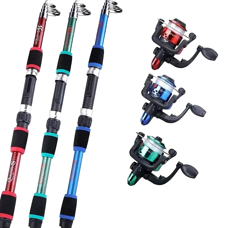 JSFUN Telescopic Fishing Rod and Spinning Reel Travel Kit