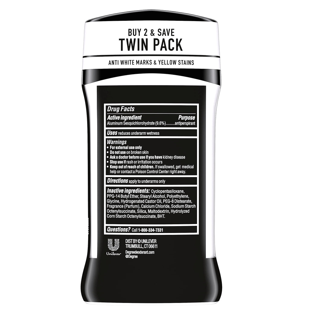 Degree Men UltraClear Black+White Antiperspirant, 72-Hour Protection, 2 Count