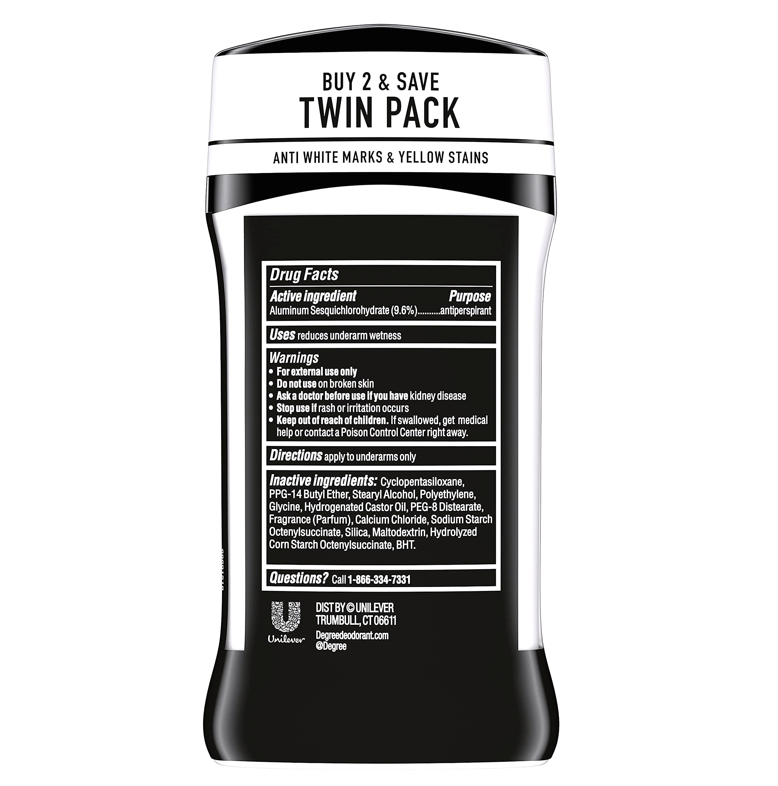 Degree Men UltraClear Black+White Antiperspirant, 72-Hour Protection, 2 Count