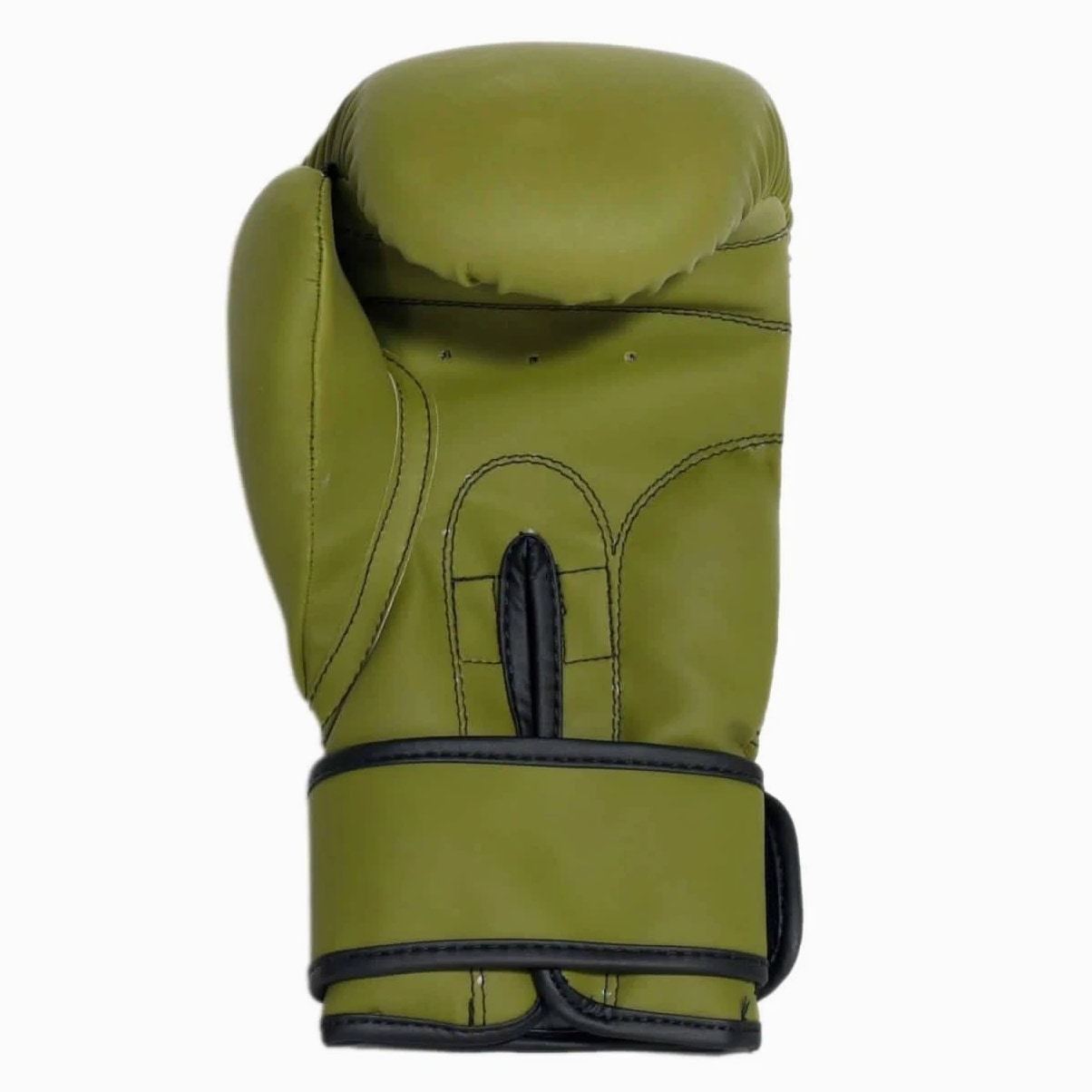 Boxing Gloves Punch Bag Leather Pro Kick Fight Gym Punching Training Mitts olive