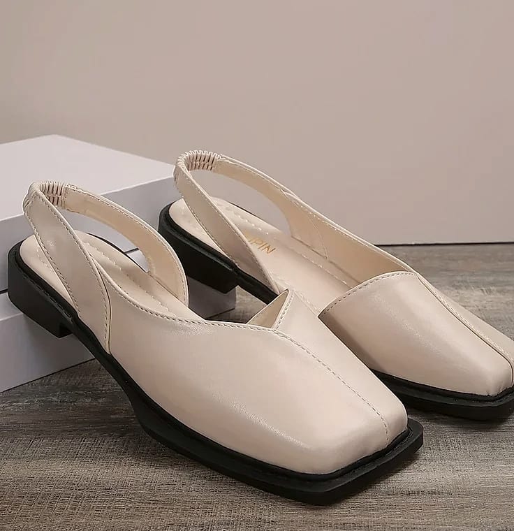 NAZSQ Leather Square Toe Sandals for Women