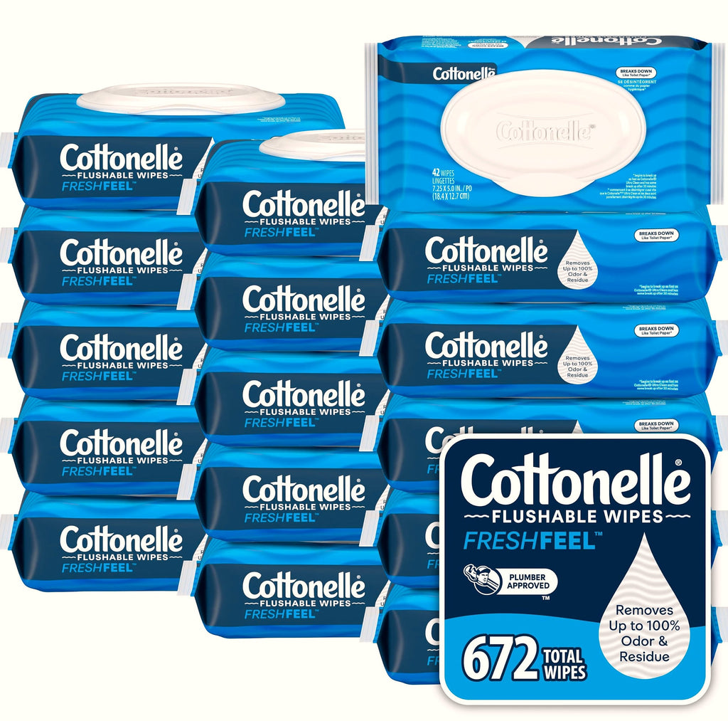 Cottonelle Fresh Feel Flushable Wet Wipes, 8 Packs