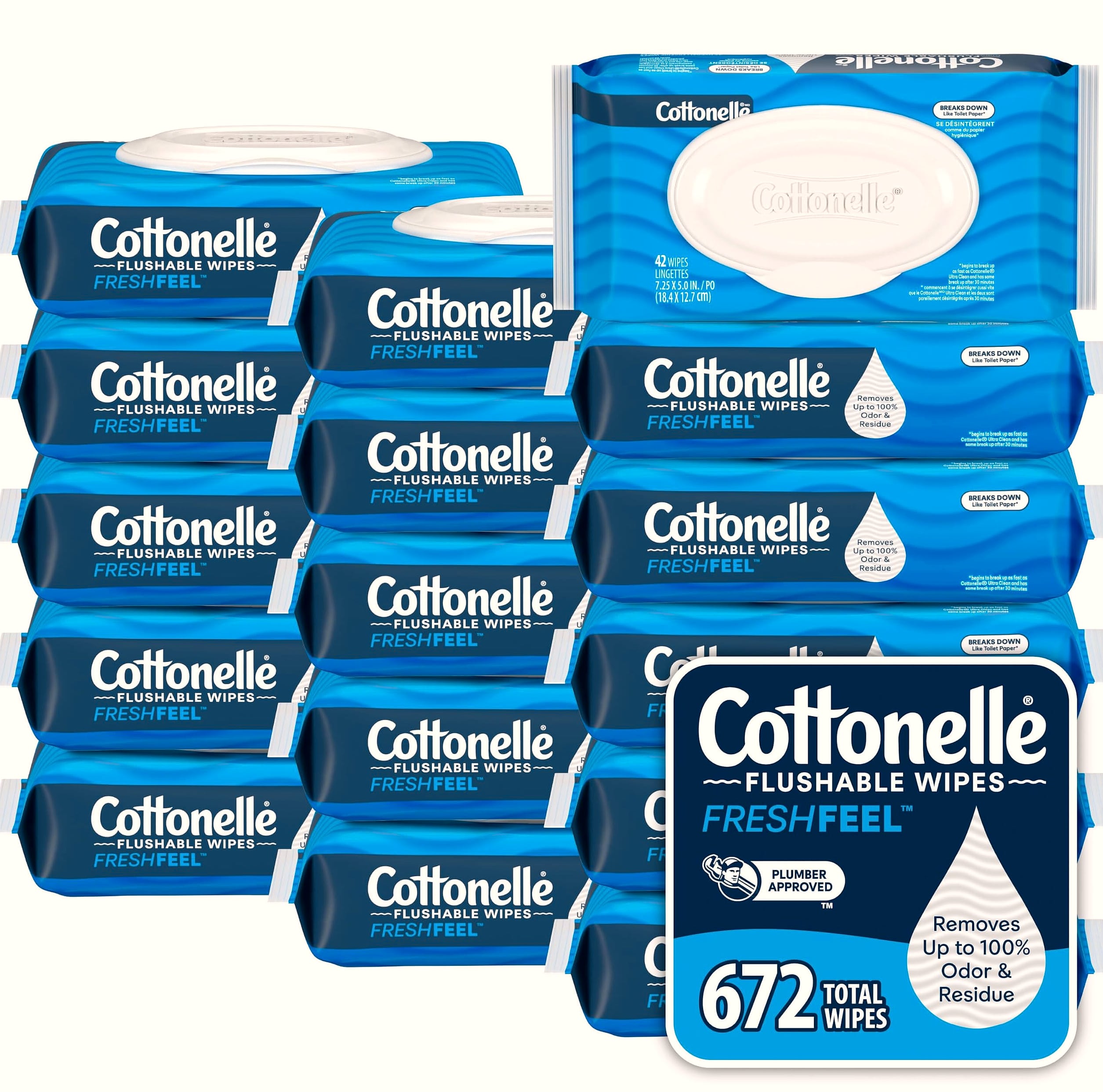 Cottonelle Fresh Feel Flushable Wet Wipes, 8 Packs