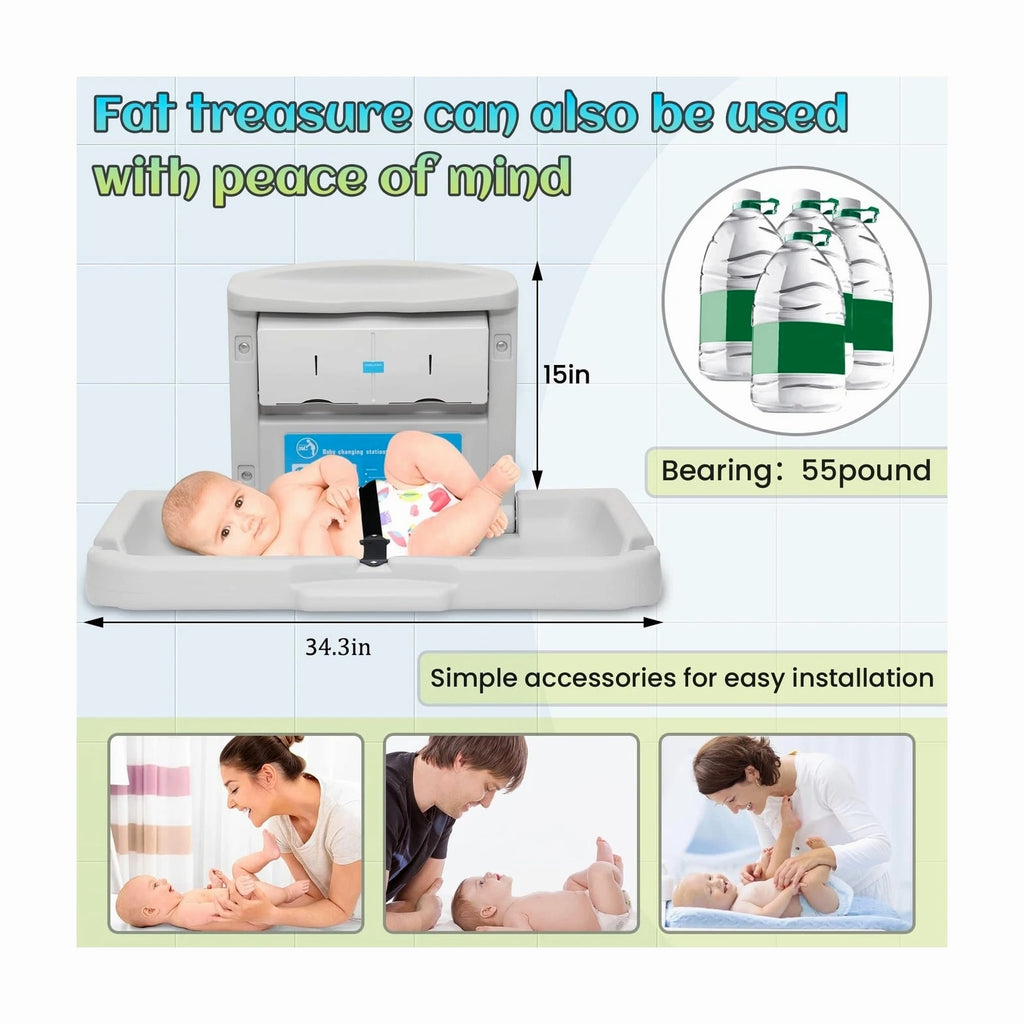 Commercial Baby Changing Station,Wall Mounted Baby Changing Station with Safe...