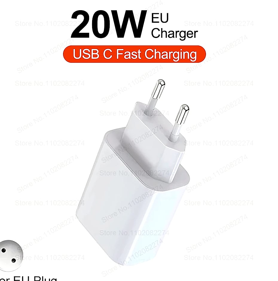 PD 40W Fast Charger with USB-C Cable for iPhone iPad