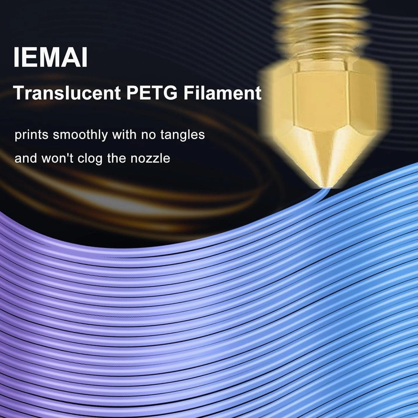 PETG Filament 1.75Mm, Translucent Dual Color Gradient Blue to Purple, High-Speed