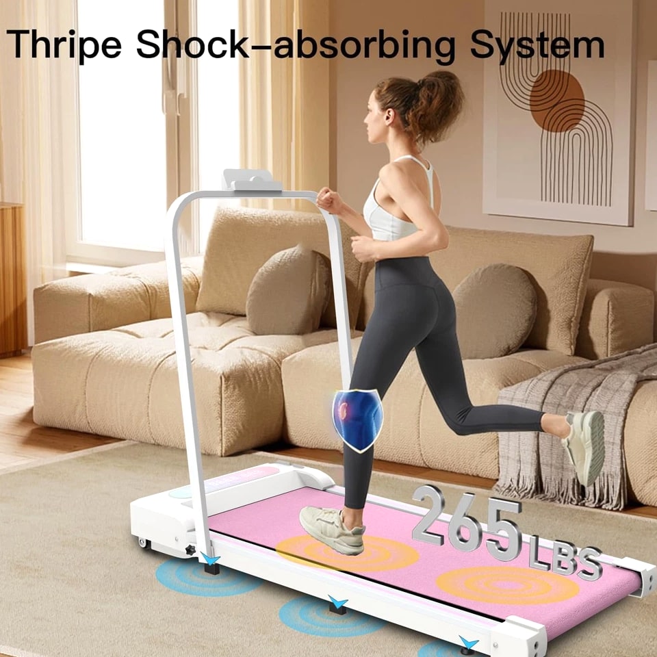 2 in 1 Under Desk Treadmill Portable Walking Pad Jogging Machine for Office
