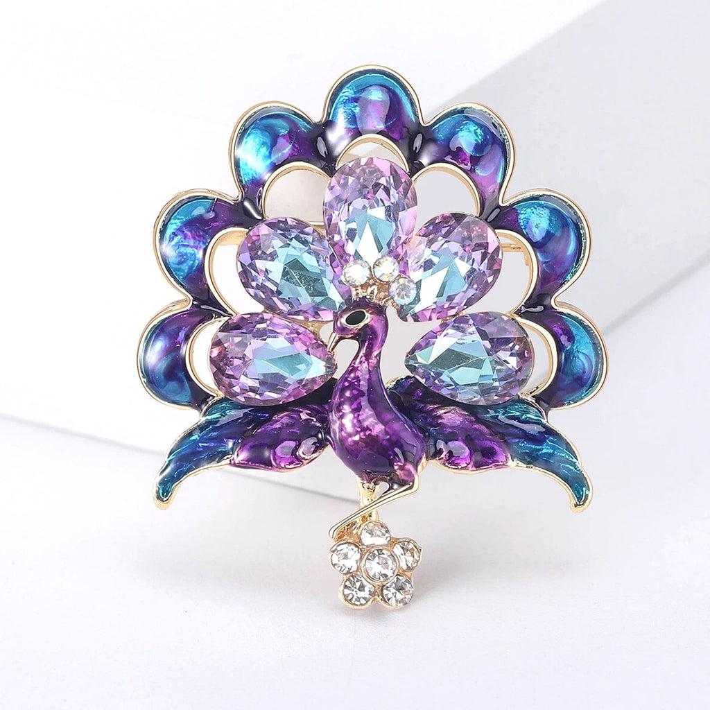 women's peacock brooch, fashion clothing accessories pins jewelry