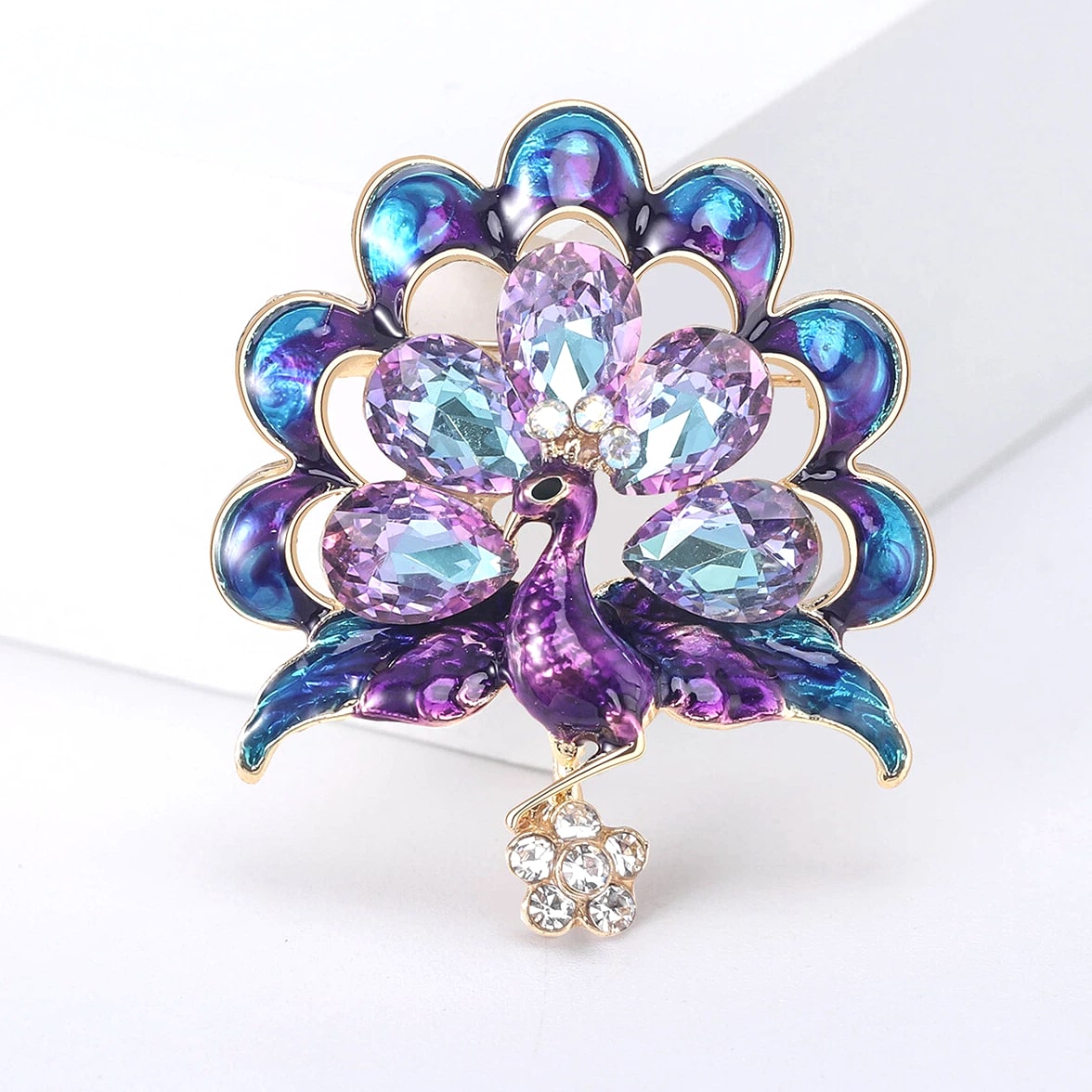 women's peacock brooch, fashion clothing accessories pins jewelry
