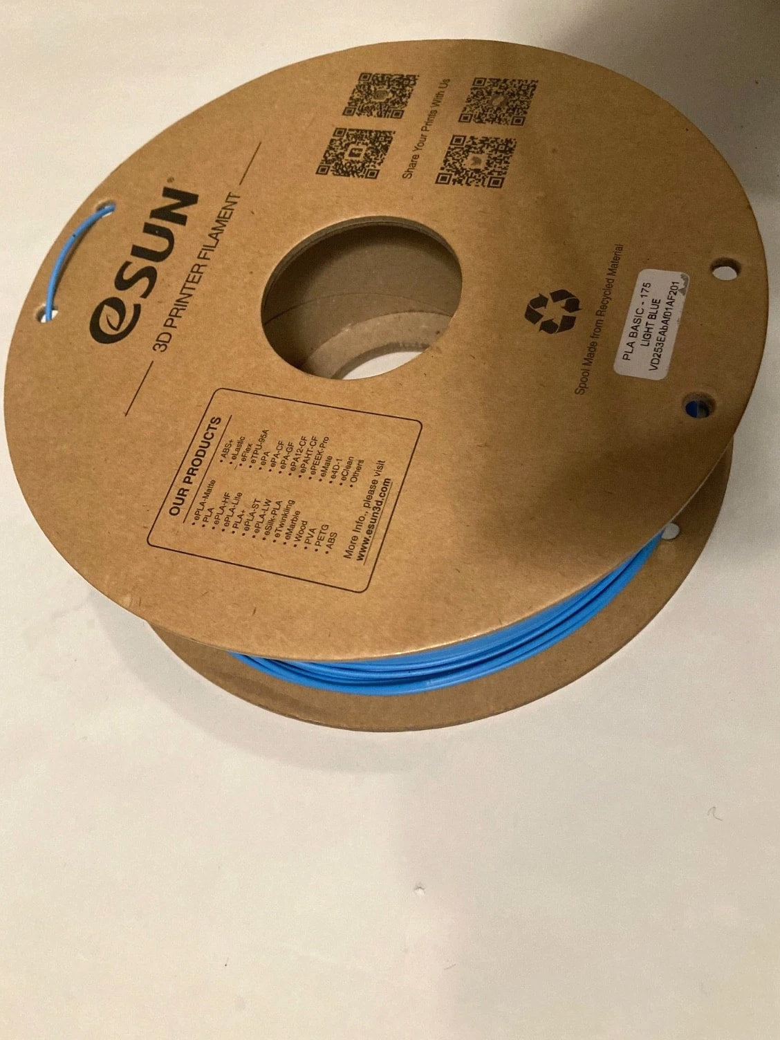 eSUN PLA Basic Filament 1.75mm, 1Kg 3D Printer Filament High Speed PLA