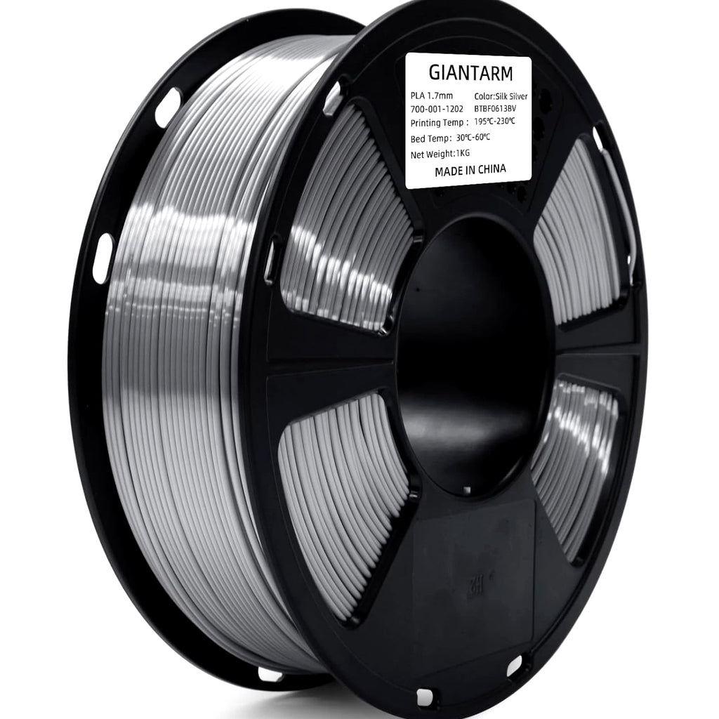 Silk Metallic Silver PLA 3D Printer Filament 1Kg Spool, 1.75Mm Dimensional Accuracy